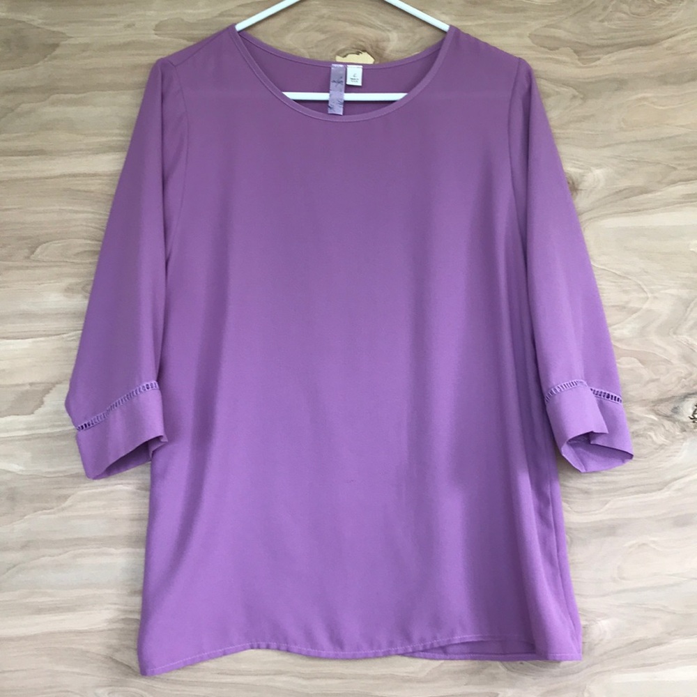 Lilac purple, blouse with sleeve detail